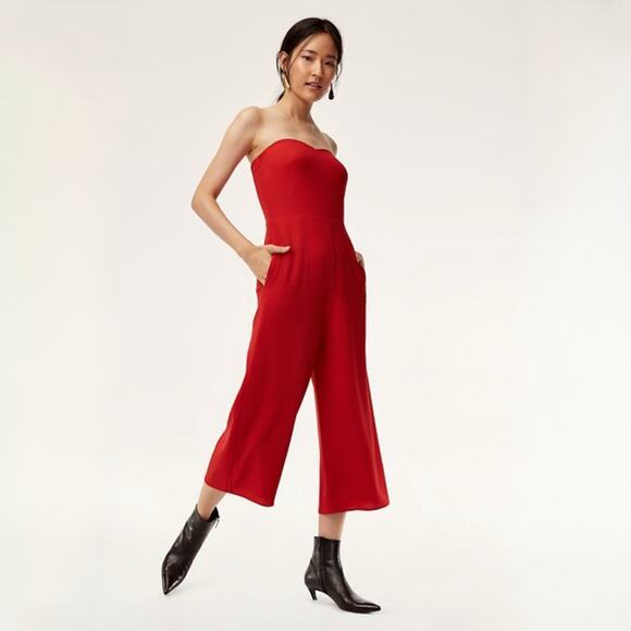 Aritzia Babaton Roshan Strapless Jumpsuit Sz 0 - Picture 1 of 7